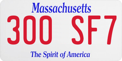 MA license plate 300SF7