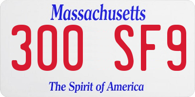 MA license plate 300SF9