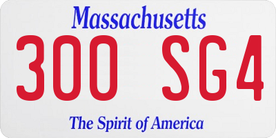 MA license plate 300SG4