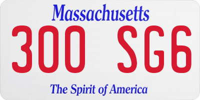 MA license plate 300SG6