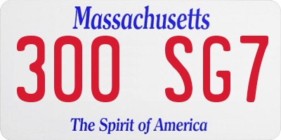 MA license plate 300SG7