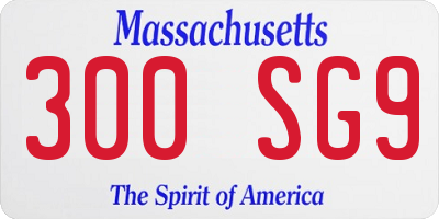 MA license plate 300SG9