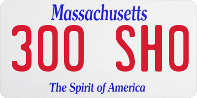 MA license plate 300SH0