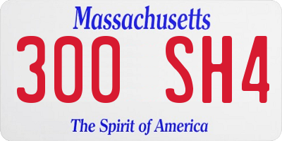 MA license plate 300SH4