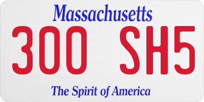 MA license plate 300SH5