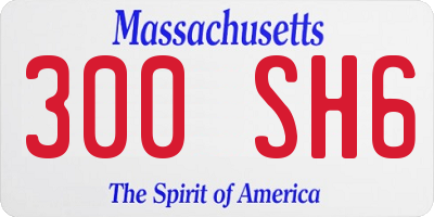MA license plate 300SH6