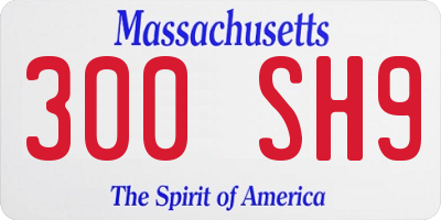 MA license plate 300SH9
