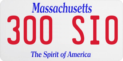 MA license plate 300SI0