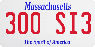 MA license plate 300SI3