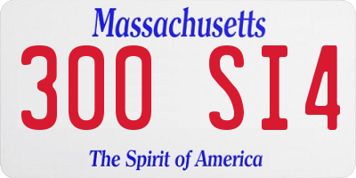 MA license plate 300SI4