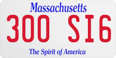 MA license plate 300SI6