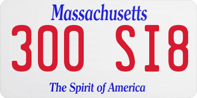 MA license plate 300SI8