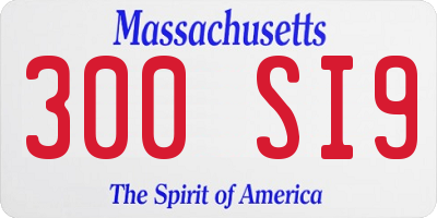 MA license plate 300SI9