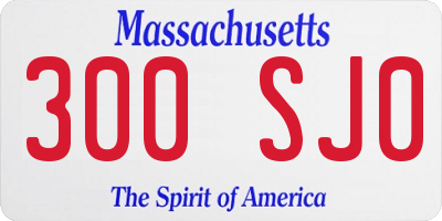 MA license plate 300SJ0