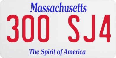 MA license plate 300SJ4