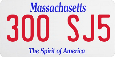 MA license plate 300SJ5