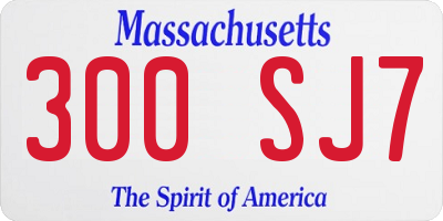 MA license plate 300SJ7