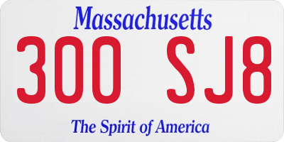 MA license plate 300SJ8
