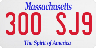 MA license plate 300SJ9