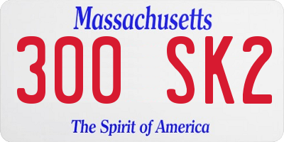 MA license plate 300SK2