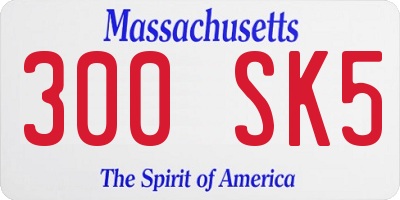 MA license plate 300SK5