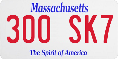 MA license plate 300SK7