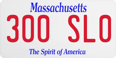 MA license plate 300SL0