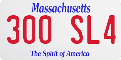 MA license plate 300SL4
