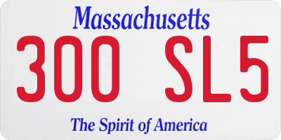 MA license plate 300SL5