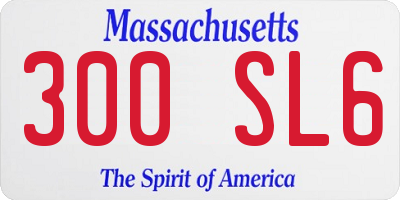 MA license plate 300SL6