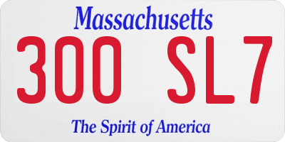 MA license plate 300SL7