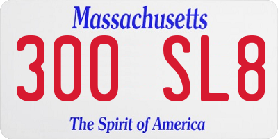 MA license plate 300SL8