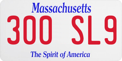 MA license plate 300SL9