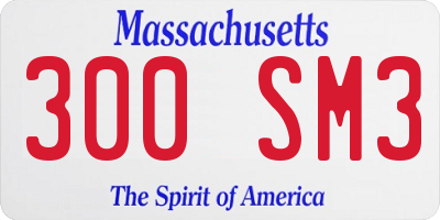 MA license plate 300SM3