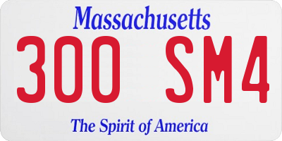MA license plate 300SM4