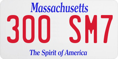 MA license plate 300SM7