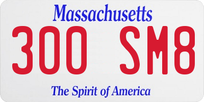 MA license plate 300SM8