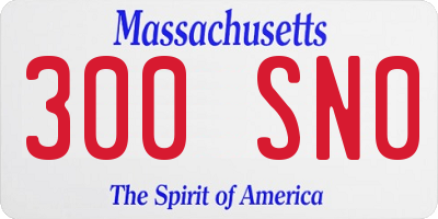 MA license plate 300SN0