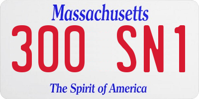 MA license plate 300SN1