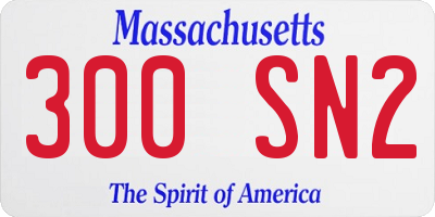 MA license plate 300SN2