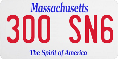 MA license plate 300SN6