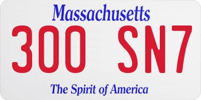 MA license plate 300SN7