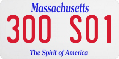 MA license plate 300SO1