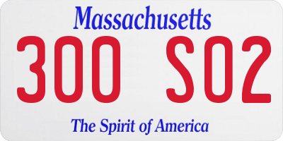 MA license plate 300SO2