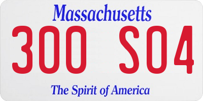 MA license plate 300SO4
