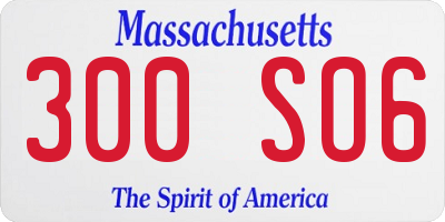 MA license plate 300SO6