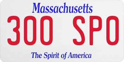 MA license plate 300SP0