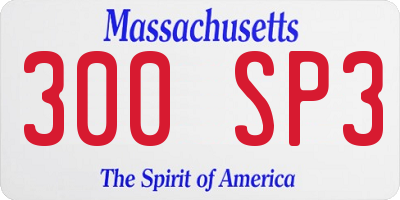 MA license plate 300SP3