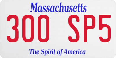 MA license plate 300SP5