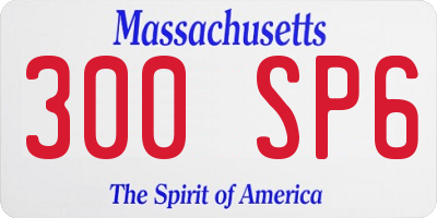 MA license plate 300SP6